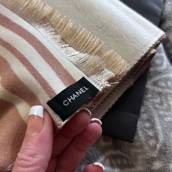Authentic CHANEL Rose Pastel Color Theme Scarf. - Picture 9 of 17